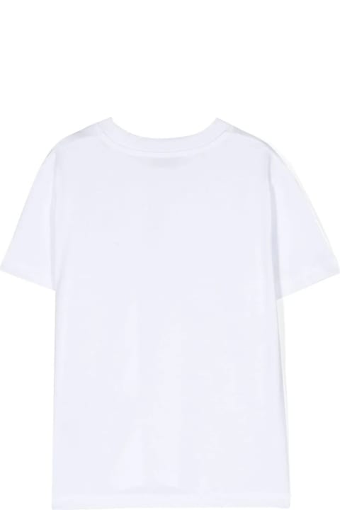 Moncler Kids Moncler White T-shirt With Logo Patch
