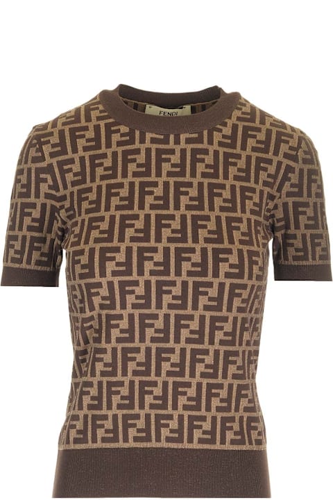 Fendi Sweaters for Women Fendi Ff Cotton Knit Top