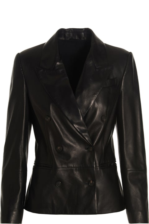 Brunello Cucinelli Clothing for Women Brunello Cucinelli Double-breasted Leather Jacket