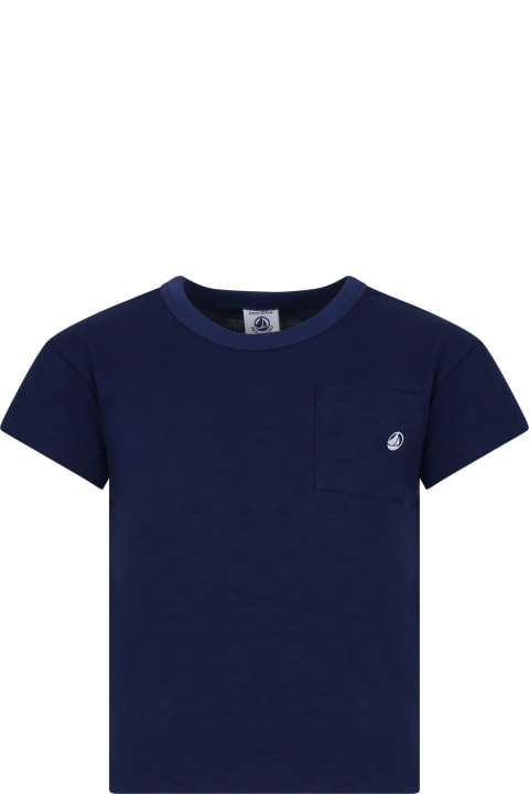 ボーイズ Petit BateauのTシャツ＆ポロシャツ Petit Bateau Blue T-shirt For Kids