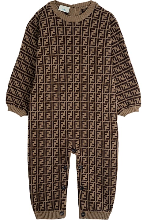 خصم على رُضع بنات Fendi Jersey Ff Onesie