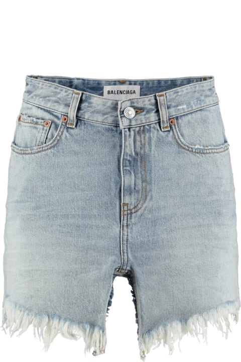 Balenciaga Pants & Shorts for Women Balenciaga Cut-up Denim Mini Skirt