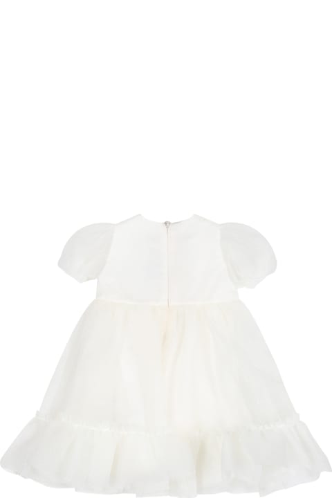 Simonetta Clothing for Baby Girls Simonetta White Dress For Baby Girl