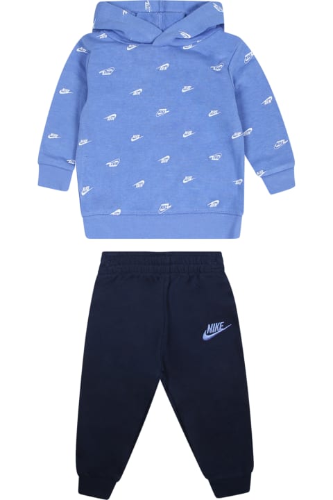 Nike Bottoms for Baby Boys Nike Blue Suit For Baby Boy With Logo