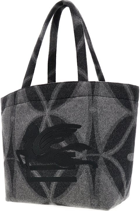 Bags for Men Etro Printed Wool Medium Handbag