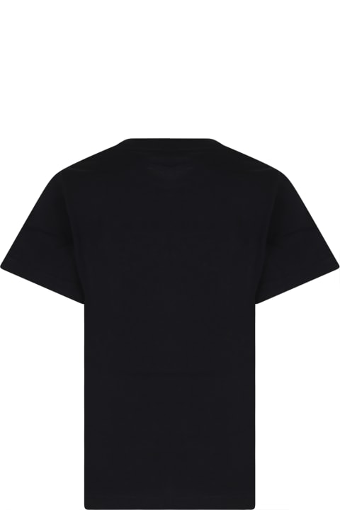 キッズ新着アイテム Balmain Black T-shirt For Kids With Logo