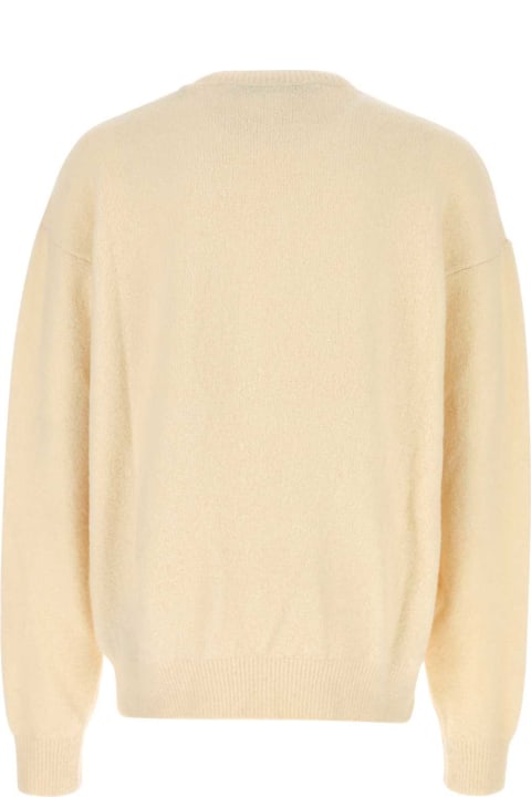 Palm Angels Sweaters for Men Palm Angels Ivory Stretch Wool Blend Sweater