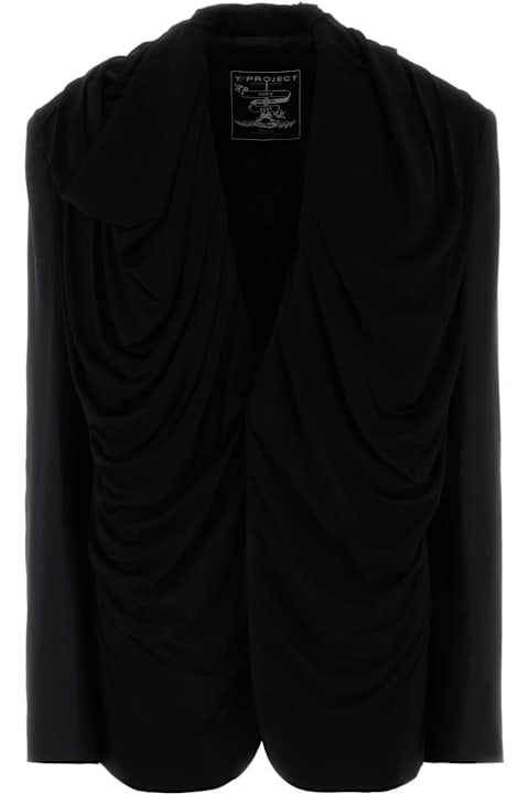 Y/Project معاطف وجواكت لـ السيدات Y/Project Black Stretch Twill Oversize Blazer