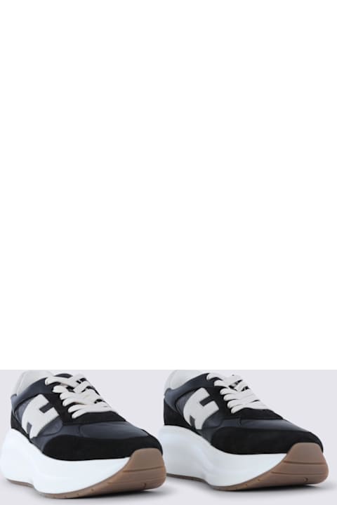 Hogan Black Leather Maxi Active Sneakers