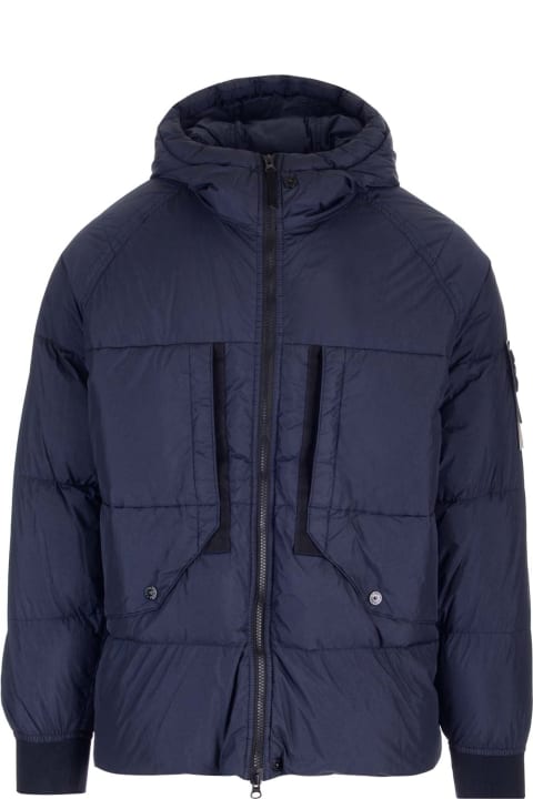 Coats & Jackets for Men Stone Island Garment Dyed Crinckle Reps Down Jacket