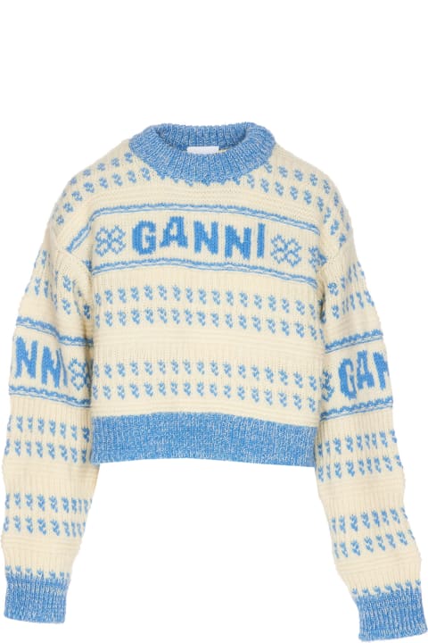 Ganni Sweaters for Women Ganni Graphic Knitted Sweater