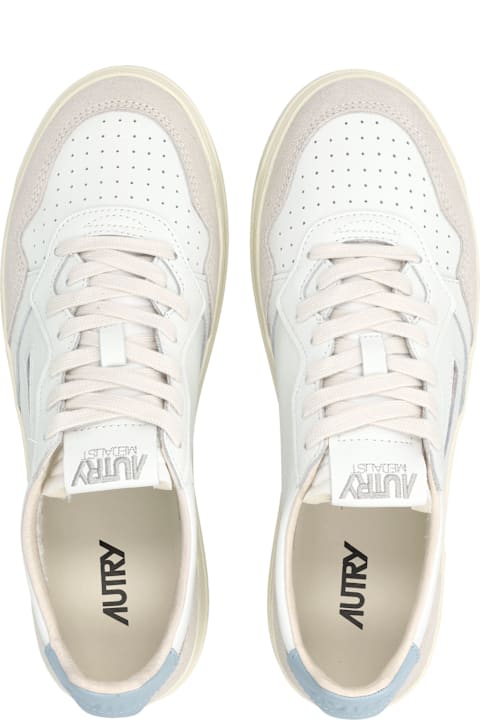 Homeware Autry Autry Medalist Low White & Forget Me Not Suede Sneakers