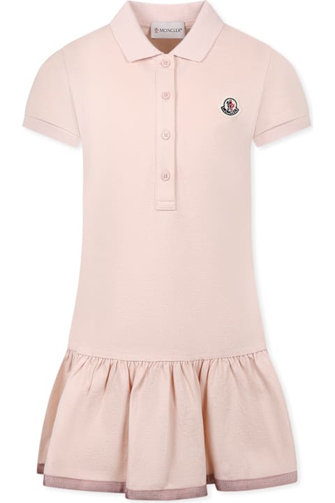 Moncler Dresses for Girls Moncler Pink Dress For Girl With Logo