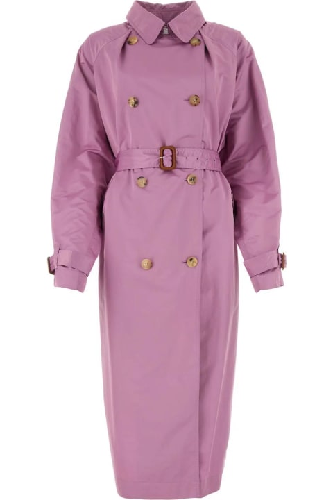 Lilac Polyester Blend Oversize Edenna Trench Coat