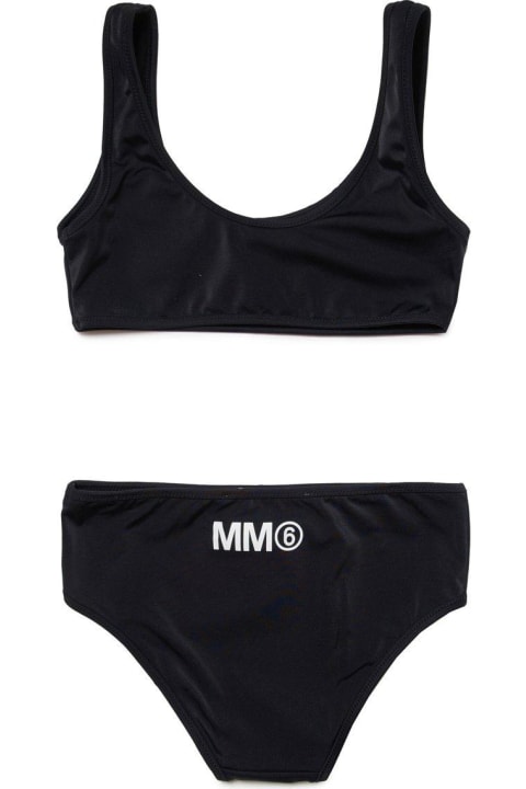 MM6 Maison Margiela Swimwear for Boys MM6 Maison Margiela Logo-printed Mid-rise Bikini Set