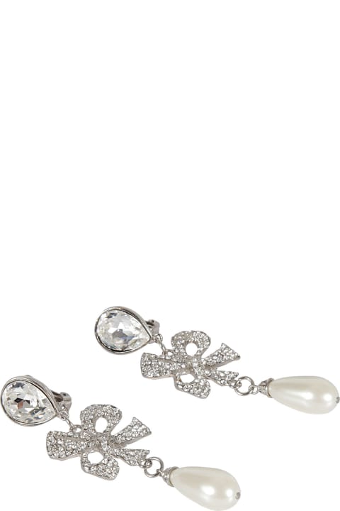 ウィメンズ Alessandra Richのジュエリー Alessandra Rich Diamond & Pearl Embellished Earrings