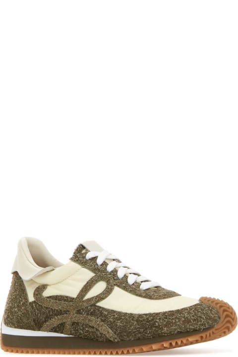 Shoes for Men Loewe Two-tone Suede And Nylon Flow Runner Sneakers