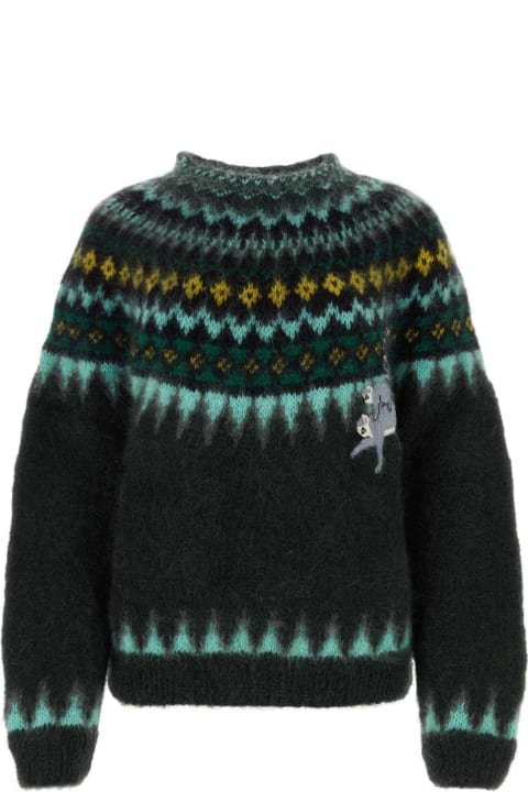 Sweaters for Women Loewe Embroidered Mohair Blend Loewe X Suna Fujita Sweater
