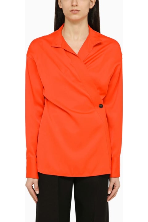 ウィメンズ新着アイテム Ferragamo Shirt With Asymmetrical Closure Orange