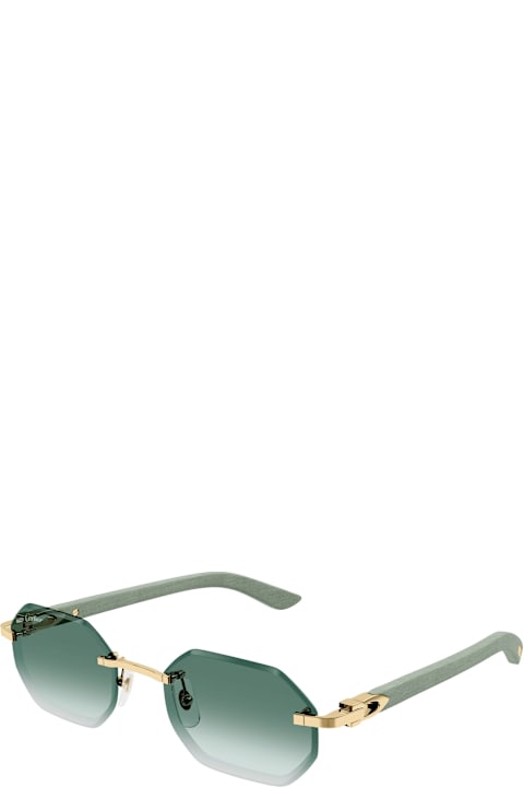 Homeware Cartier Eyewear Décor C Allongé De Cartier Ct0439s-004 - Green Sunglasses