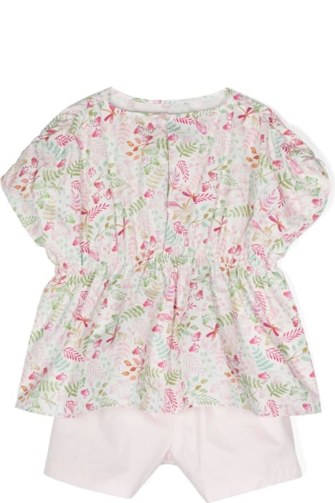 Dresses for Girls Il Gufo Set With Exclusive Print In Pink Pepper Colour