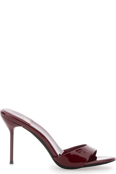 Jeffrey Campbell Shoes for Women Jeffrey Campbell 'ce-soire' Red Mules With Almond Toe And High Stiletto Heel In Patent Leather Woman