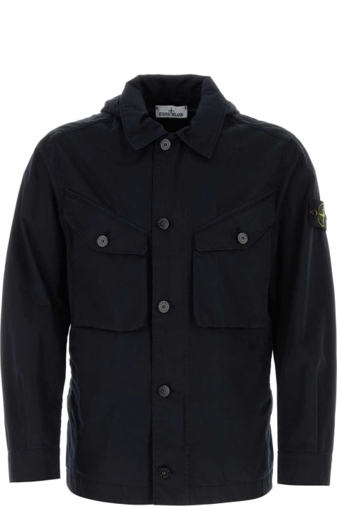 Coats & Jackets for Men Stone Island Midnight Blue Cotton Jacket
