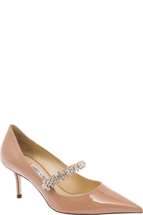 Shoes for Women Jimmy Choo 'bing' Pink Pumps With Crystal Embellishment In Patent Leather Woman