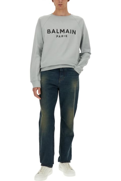 Balmain Fleeces & Tracksuits for Men Balmain Flocked Logo Sweatshirt