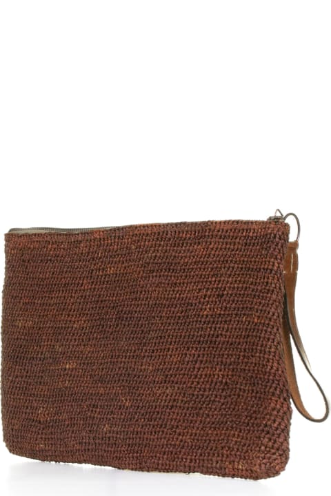 Clutches for Women Ibeliv Ampy Clutch Bag In Brown Raffia