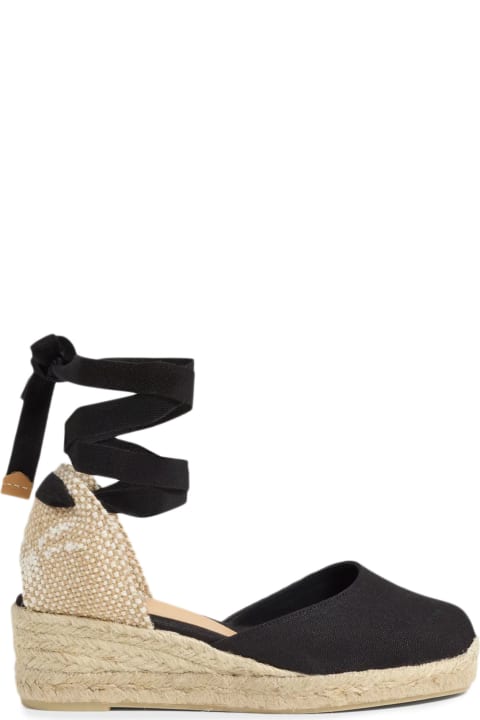 Castañer Flat Shoes for Women Castañer Black Cotton Carina Espadrilles
