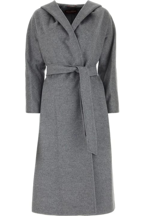 Fashion for Women Max Mara Studio Grey Wool Bdanton Coat
