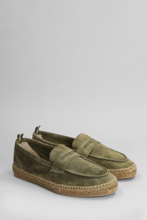 Loafers & Boat Shoes for Men Castañer Nacho T-186 Espadrilles In Green Suede