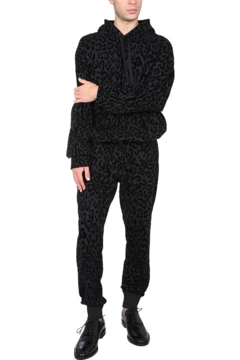 Fleeces & Tracksuits for Men Dolce & Gabbana Sweatshirt With Leopard Print