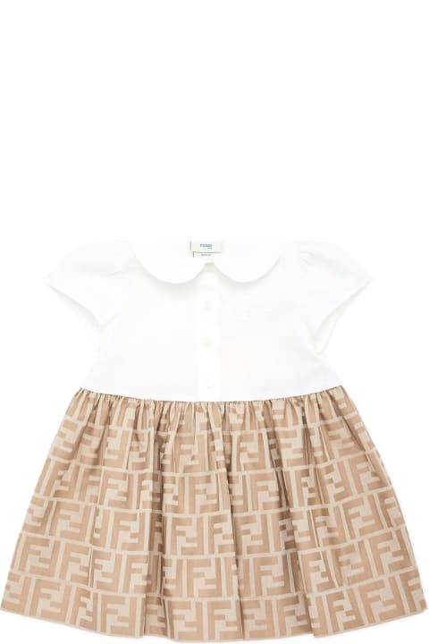 Fendi Clothing for Baby Girls Fendi Fendi Kids Dresses Beige