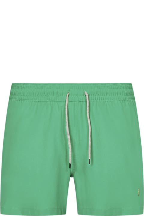 Swimwear for Men Polo Ralph Lauren Green Swim Shorts With Embroidered Pony