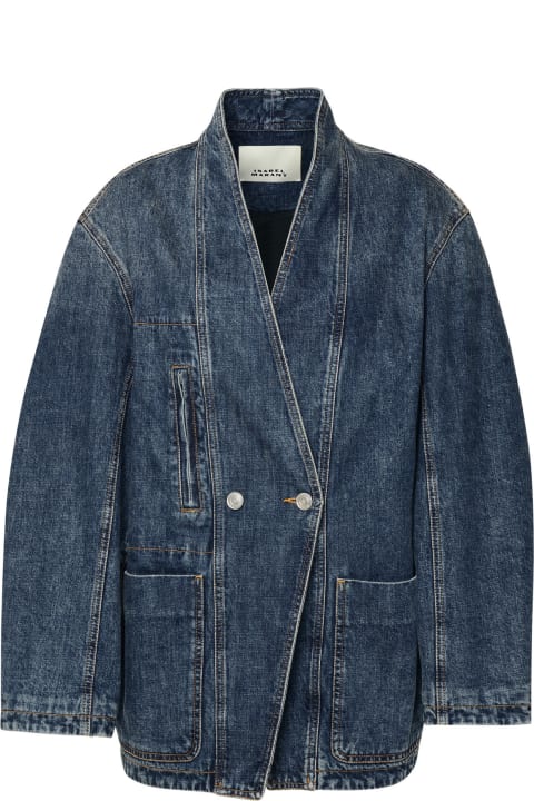 Coats & Jackets for Women Isabel Marant 'ikena' Blue Cotton Jacket