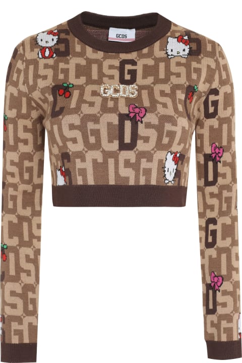 ウィメンズ GCDSのニットウェア GCDS Gcds X Hello Kitty - Wool-blend Crew-neck Sweater