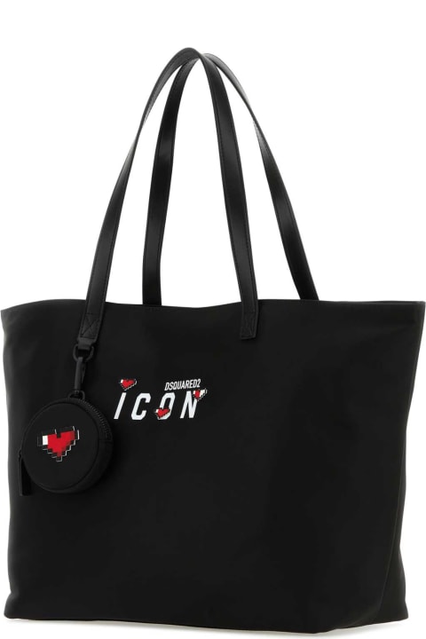 ウィメンズ新着アイテム Dsquared2 Black Nylon Icon Shopping Bag