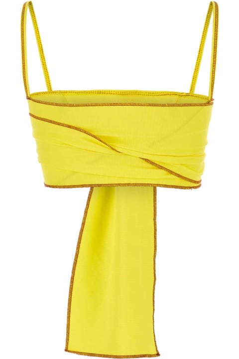 Baserange Fleeces & Tracksuits for Women Baserange Fluo Yellow Stretch Cotton Top