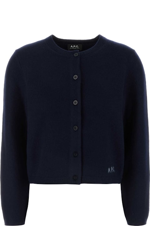 Clothing Sale for Women A.P.C. Navy Blue Wool Cardigan