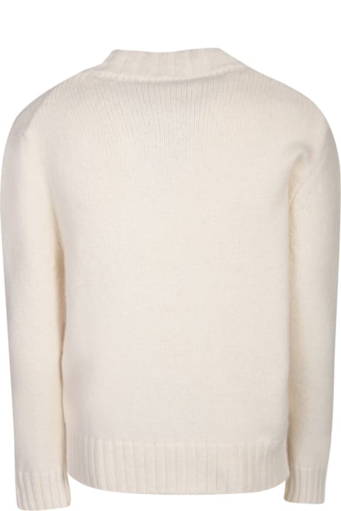 メンズ Lardiniのニットウェア Lardini V-neck White Sweater