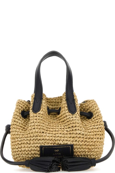 ウィメンズ Anya Hindmarchのトートバッグ Anya Hindmarch Raffia Small Drawstring Handbag