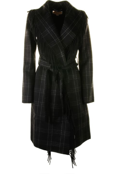 Michael Kors Coats & Jackets for Women Michael Kors Wool Blend Coat With Belt And Fringes