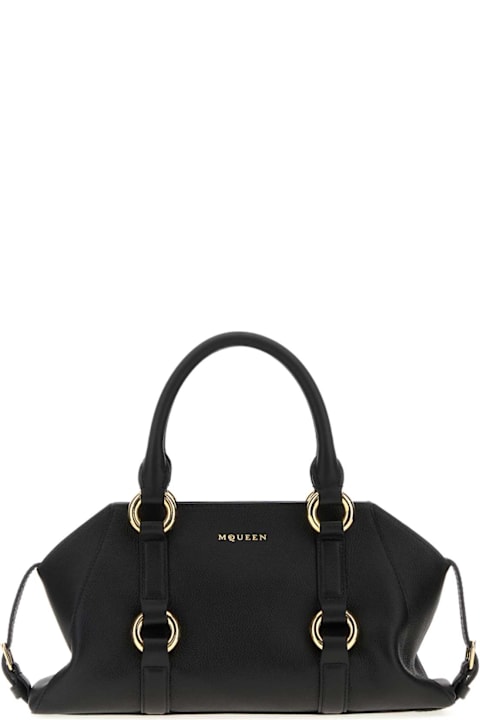 Alexander McQueen Black Leather Small Farringdon Handbag