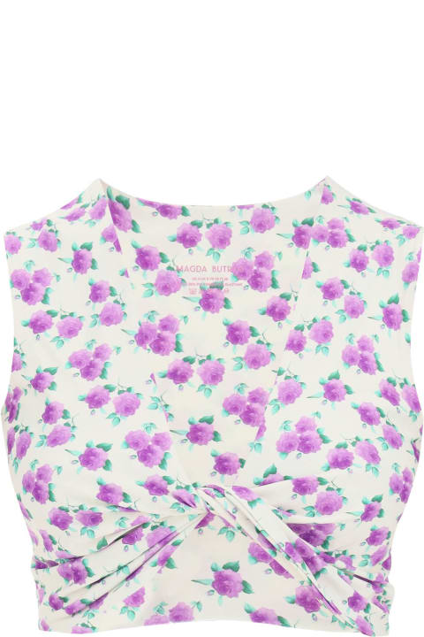 Fashion for Women Magda Butrym Floral Printed Twisted Swim Top