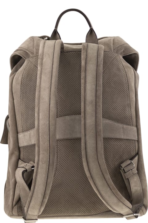 Brunello Cucinelli حقائب ظهر لـ القسم الرجالي Brunello Cucinelli Suede Backpack