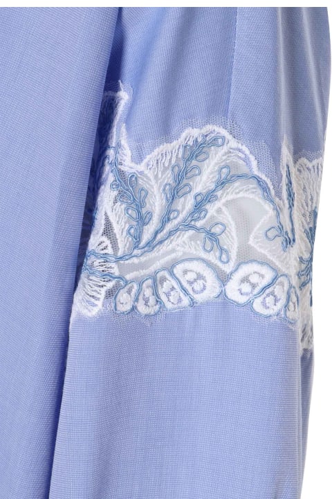 Ermanno Ermanno Scervino Topwear for Women Ermanno Ermanno Scervino Light Blue Shirt With Lace