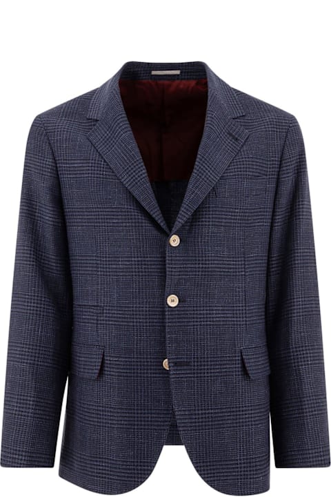 Coats & Jackets for Men Brunello Cucinelli Prince Of Wales Deconstructed Blazer