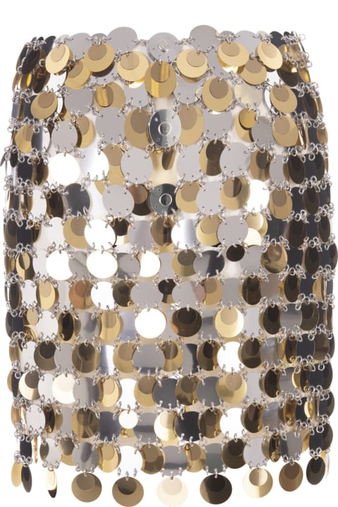 Paco Rabanne for Women Paco Rabanne Gold And Silver Sparkling Short Skirt